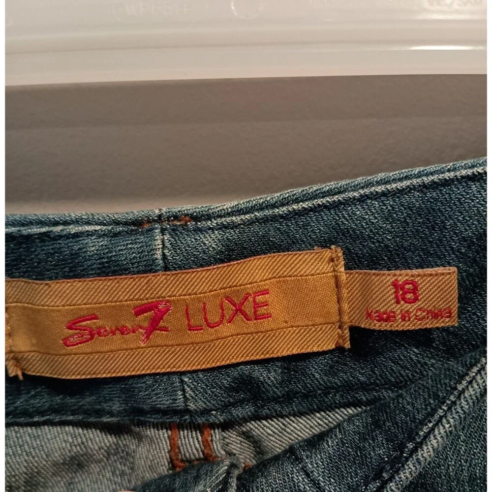 Seven 7 Luxe Medium Wash Thalia Womens Bootcut  Low Rise Y2K Jeans Plus Size 18